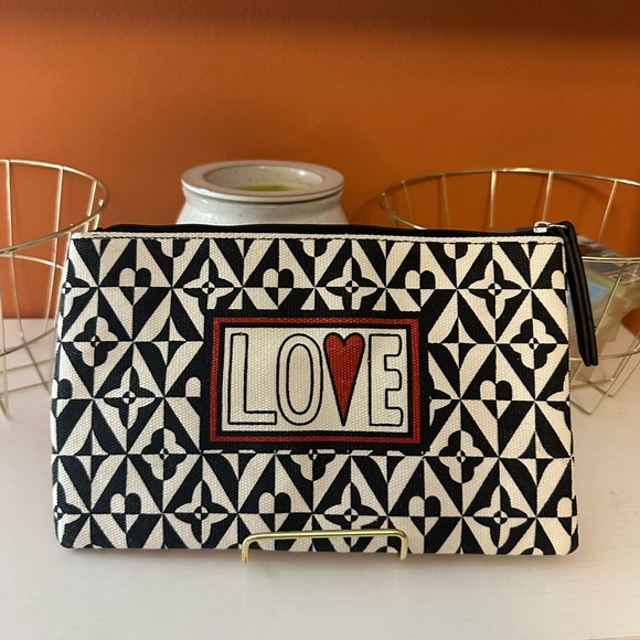 BRIGHTON “Love” Canvas Cosmetic Pouch with Matching Drawstring Bag(NWOT) - Picture 4 of 9